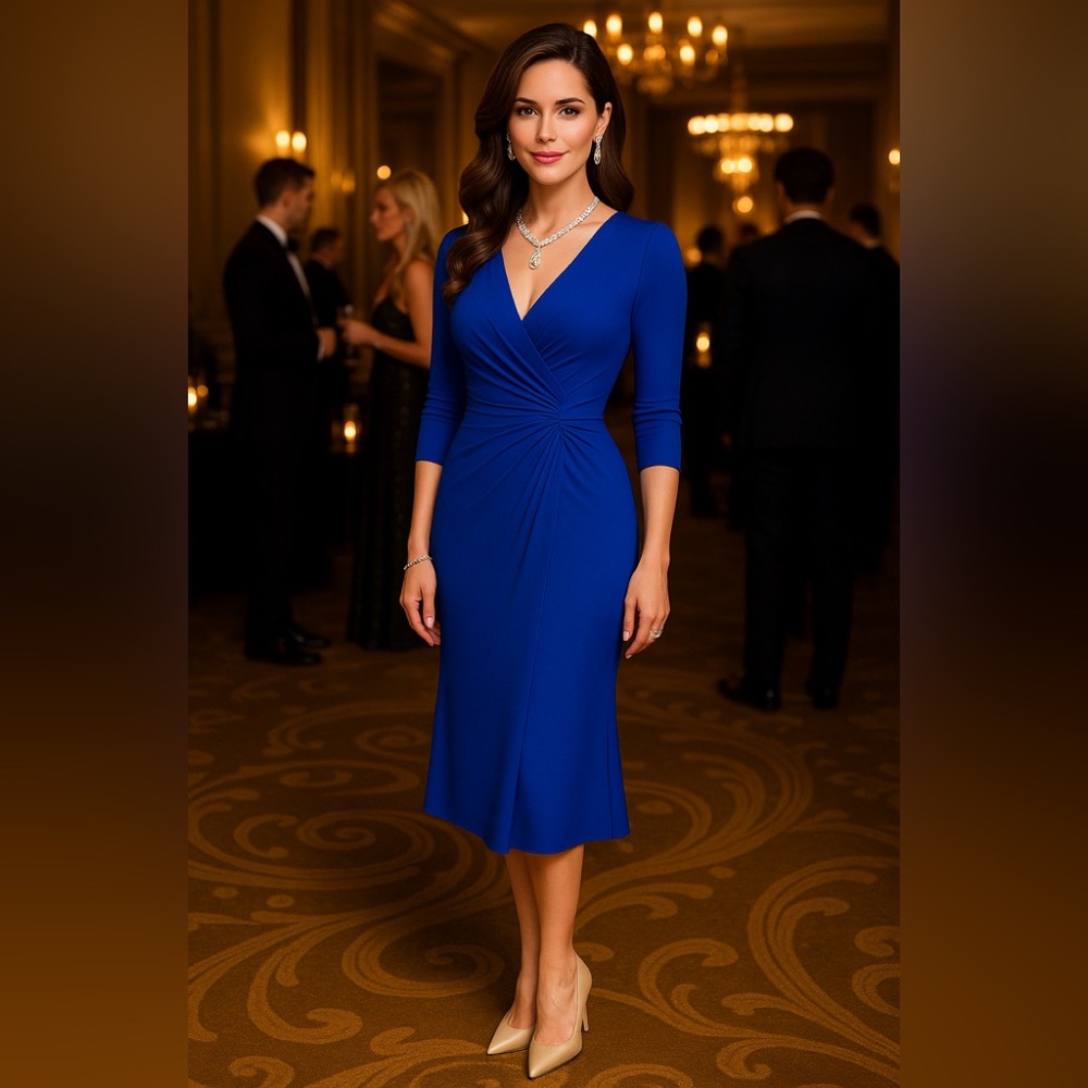 Clara Sun Woo Royal Blue Jersey Dress. Labeled Small, but fits like Medium